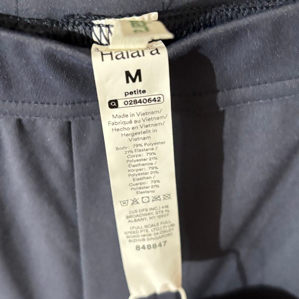 Halara high waisted navy blue wide leg pull on pants PETITE - Picture 7 of 8